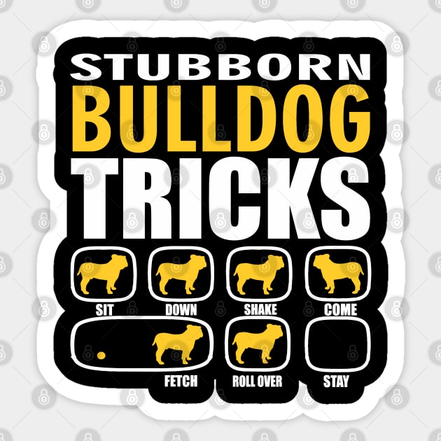 Stubborn Bulldog Tricks Sticker by Madfido